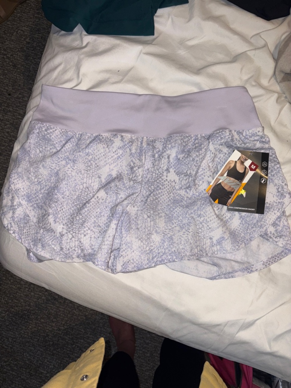 Avia Light Lavender Snake-Print Athletic Shorts